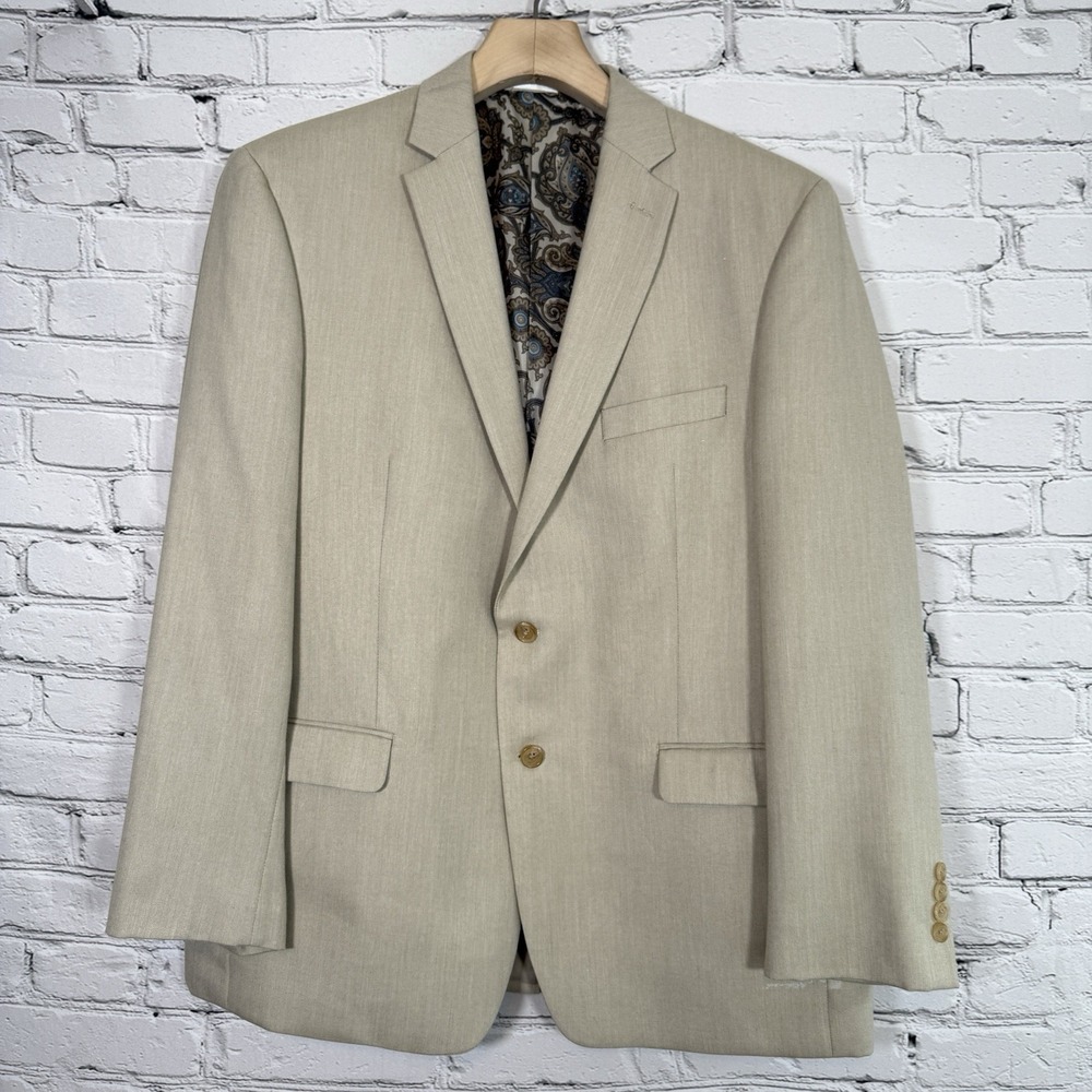 Lauren Ralph Lauren Men 46R Blazer Sport Coat Paisley 2 Button Poly Blend Jacket